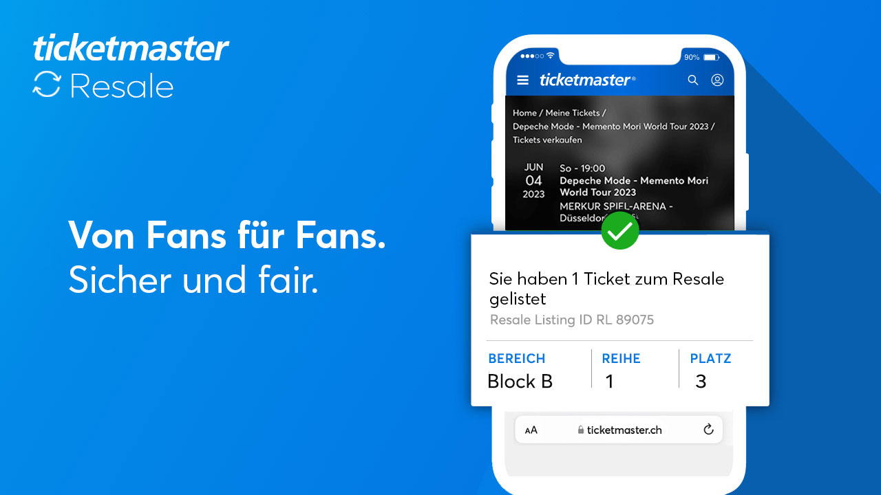 Ticketmaster Resale: Von Fans für Fans. Sicher und fair.