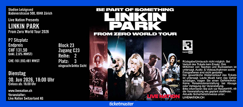 Souvenir Ticket Linkin Park